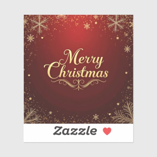 赤と金ゴールドエレガントメリークリスマスデザイン シール (シート)