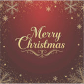 赤と金ゴールドエレガントメリークリスマスデザイン シール (正面)