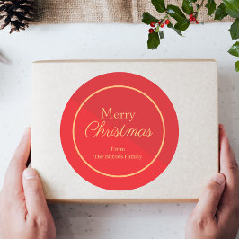 赤と金ゴールドカスタムメリークリスマス ラウンドシール