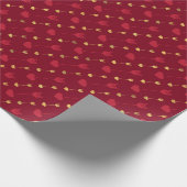 赤と金ゴールドキューピッドアローズバレンタインデー ラッピングペーパー (角)