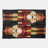 赤と金ゴールドクリスマスくるみ割りキッチンタオル キッチンタオル (横)