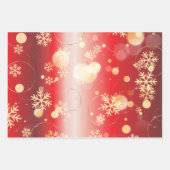 赤と金ゴールドクリスマスウィンターワンダーランド ラッピングペーパーシート (正面3)