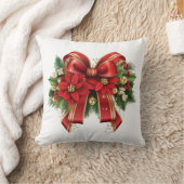 赤と金ゴールドクリスマスボウフェスティバル クッション (ブランケット)