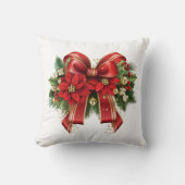 赤と金ゴールドクリスマスボウフェスティバル クッション (正面)
