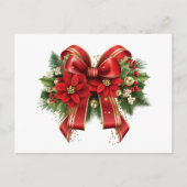 赤と金ゴールドクリスマスボウフェスティバル ポストカード (正面)