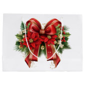 赤と金ゴールドクリスマスボウフェスティバル ラージペーパーバッグ (裏面)