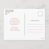 赤と金ゴールドクリスマスボウホリデーハガキ シーズンポストカード (裏面)