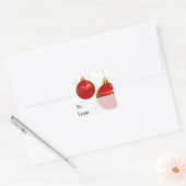 赤と金ゴールドクリスマスボールギフトラベル スクエアシール (封筒)