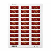 赤と金ゴールドクリスマス差出人住所 ラベル (フルシート)