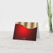 赤と金ゴールドクリスマス折り畳みフォトカード シーズンカード (裏面)