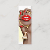 赤と金ゴールドグラムシックなメイクアップアーティスト名刺 スキニー名刺 (正面)