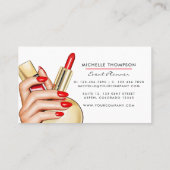 赤と金ゴールドグラムシックなメイクアップアーティスト名刺 名刺 (裏面)