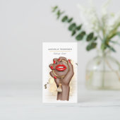 赤と金ゴールドグラムシック美しい業界QRコード 名刺 (スタンド正面)