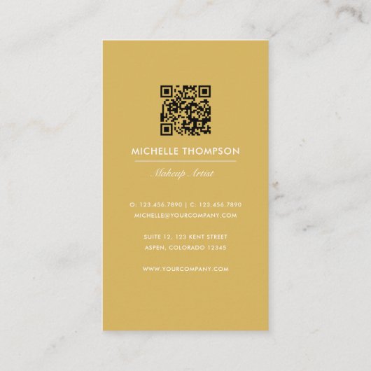 赤と金ゴールドグラムシック美しい業界QRコード 名刺 (裏面)