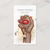 赤と金ゴールドグラムシック美しい業界QRコード 名刺 (正面)