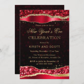 赤と金ゴールドグラムティアーズ大晦日 招待状 (正面/裏面)