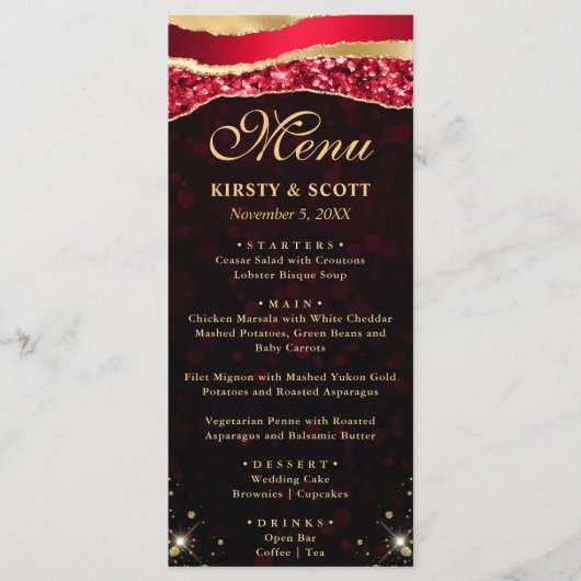 赤と金ゴールドグラムティアーズ結婚《写真》ぼけ味 メニュー (正面)