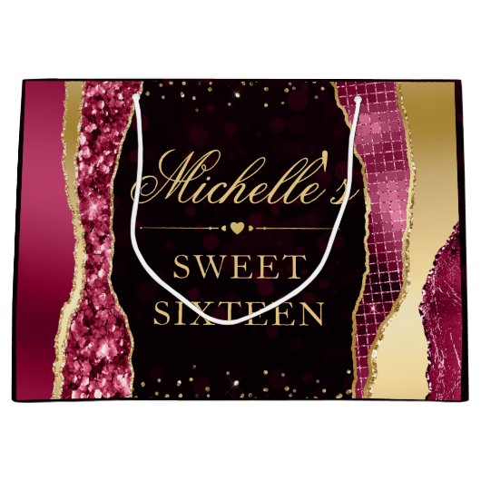 赤と金ゴールドグラムティアーズ《写真》ぼけ味Sweet sixteen ラージペーパーバッグ (正面)