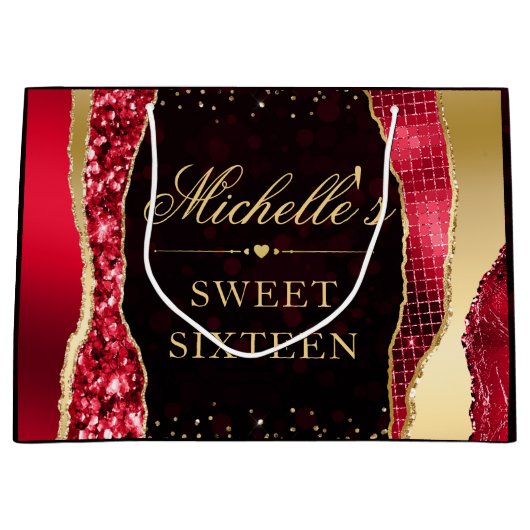 赤と金ゴールドグラムティアーズ《写真》ぼけ味Sweet sixteen ラージペーパーバッグ (正面)