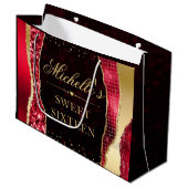 赤と金ゴールドグラムティアーズ《写真》ぼけ味Sweet sixteen ラージペーパーバッグ (正面アングル)