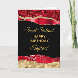 赤と金ゴールドグラムティアーズSweet sixteen カード
