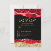 赤と金ゴールドグラムティアーズSweet sixteen 出欠カード (正面)