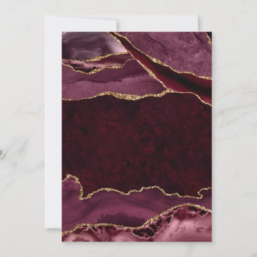 赤と金ゴールドグリッターアガテスウィート16 招待状 (裏面)