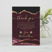 赤と金ゴールドグリッターアゲ結婚ート サンキューカード (スタンド正面)