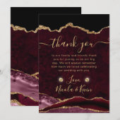 赤と金ゴールドグリッターアゲ結婚ート サンキューカード (正面/裏面)