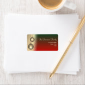 赤と金ゴールドグリッターオーナメント差出人住所 ラベル (インサイチュ)