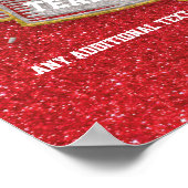 赤と金ゴールドグリッタースポーツサッカー選手権大会 ポスター (角)