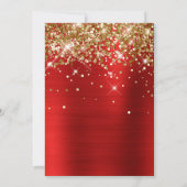 赤と金ゴールドグリッターホイルバルーン21st誕生日 招待状 (裏面)