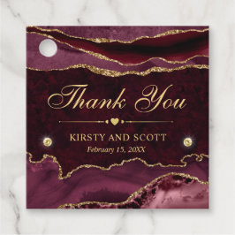 赤と金ゴールドグリッターマーブルアゲ結婚ート フェイバータグ