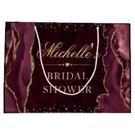 赤と金ゴールドグリッターマーブルゲートブライダルシャワー ラージペーパーバッグ