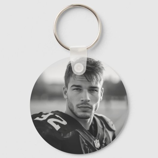 赤と金ゴールドサッカーママージャージー番号写真 キーホルダー (裏面)