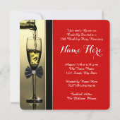 赤と金ゴールドシャンパンレッド50thバースデーパーティー 招待状 (裏面)