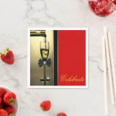 赤と金ゴールドシャンパン スタンダードカクテルナプキン (インサイチュ)