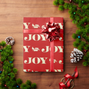 赤と金ゴールドジョーホリークリスマスラッピング紙 ラッピングペーパー