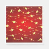 赤と金ゴールドスターズ紙ナプキンス、スタンダードランチョン スタンダードランチョンナプキン (正面)