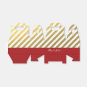 赤と金ゴールドストライプののクリスマスパーティーの好意ボックス フェイバーボックス (折り畳みなし)