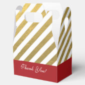 赤と金ゴールドストライプののクリスマスパーティーの好意ボックス フェイバーボックス (オープン)