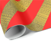 赤と金ゴールドストライプののクリスマス ラッピングペーパー (ロールコーナー)