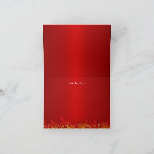 赤と金ゴールドスパークルマスクマスカレードサンキューカード サンキューカード (内部)