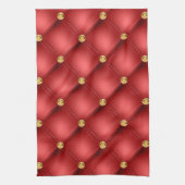 赤と金ゴールドダイヤモンドタフテッドキッチンタオル キッチンタオル (縦)