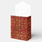 赤と金ゴールドダマスクホリデーテントお願いギフトボックス フェイバーボックス (オープン)