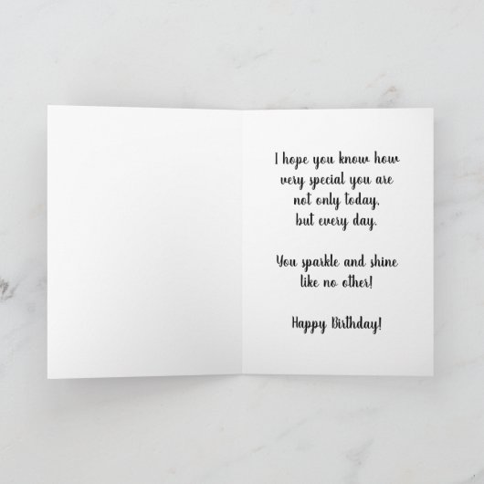 赤と金ゴールドハッピー13誕生日娘 カード (内部)