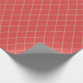 赤と金ゴールドハーレクイン幾何学模様 ラッピングペーパー (角)