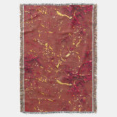赤と金ゴールドパターン スローブランケット (正面縦)