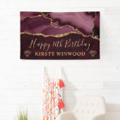 赤と金ゴールドフェイクグリッターアガテマーブルスウィート16 横断幕 (インサイチュ)