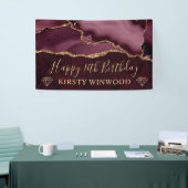 赤と金ゴールドフェイクグリッターアガテマーブルスウィート16 横断幕 (トレードショー)